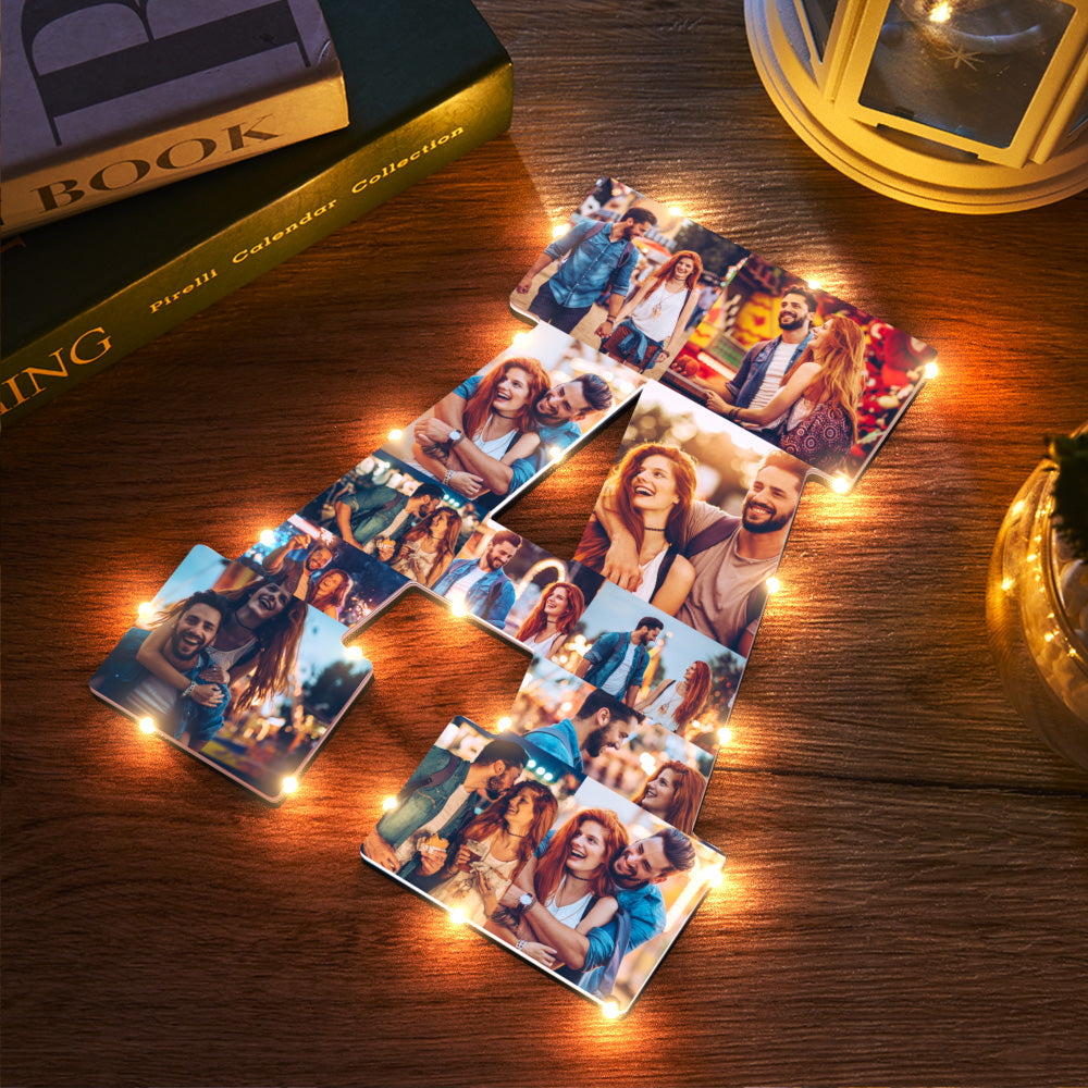 Custom Photo Letter Night Light Personalized  Initial Name Lamp  Room Wall Decor