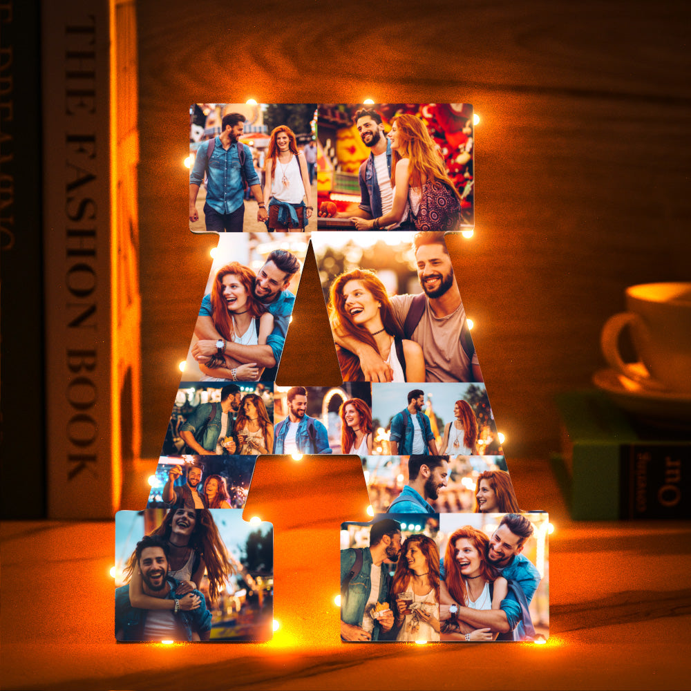 Custom Photo Letter Night Light Personalized  Initial Name Lamp  Room Wall Decor