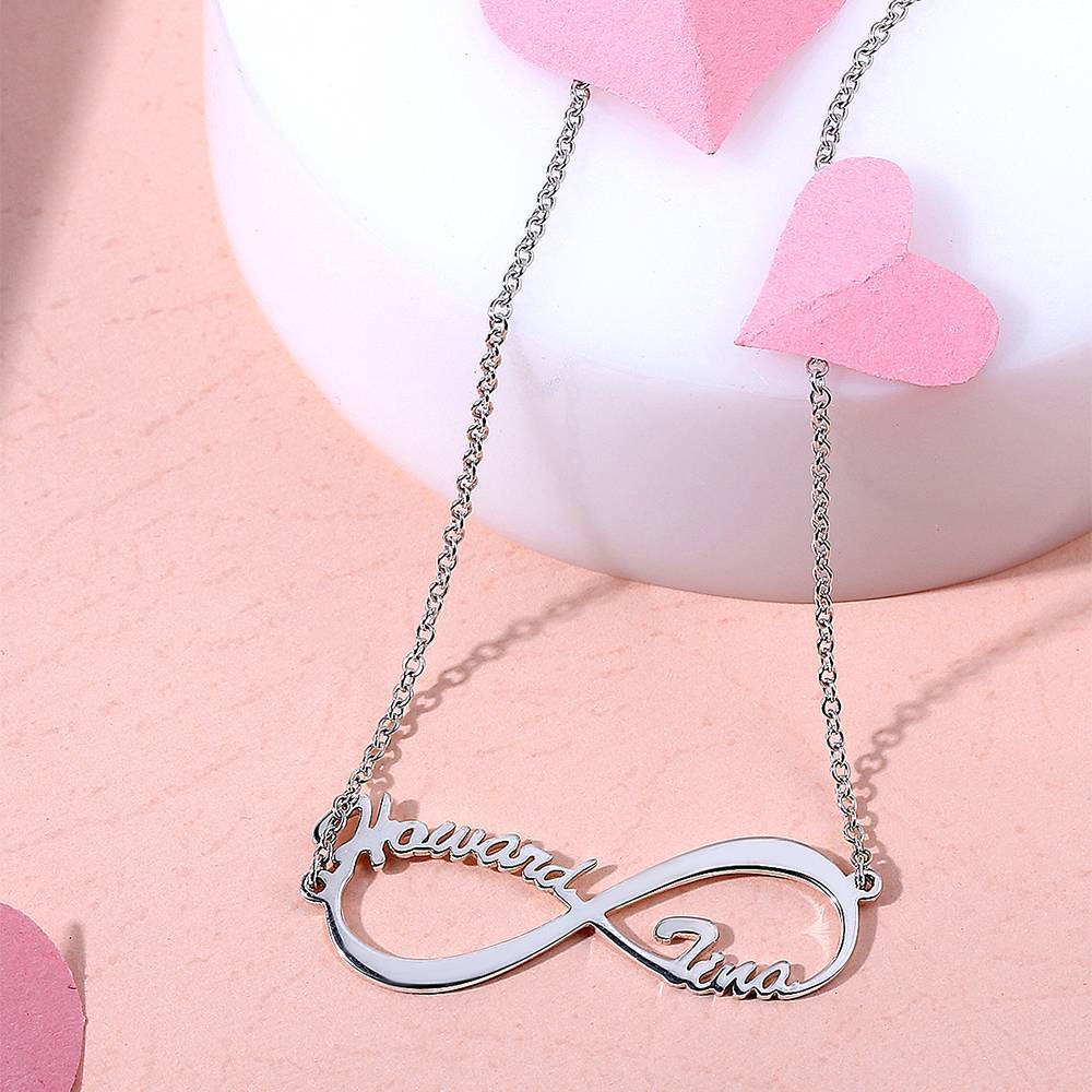 Infinity Name Necklace Silver