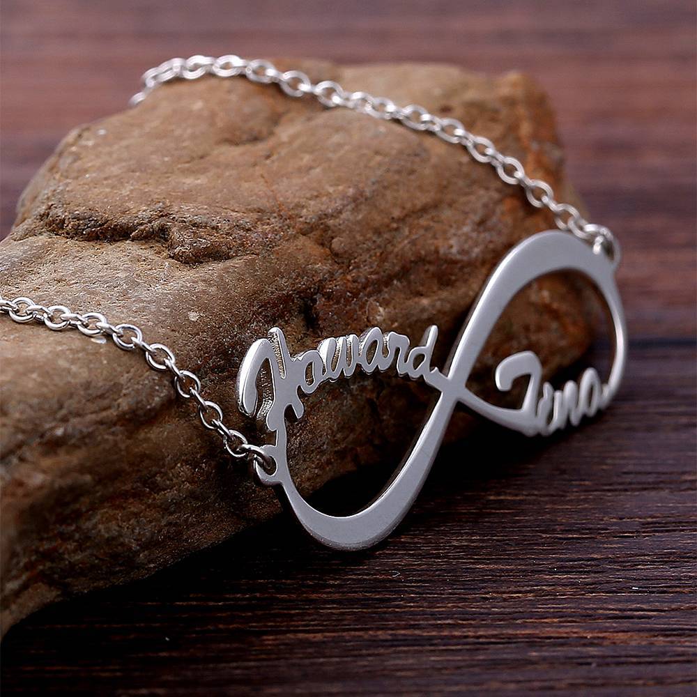 Infinity Name Necklace Silver