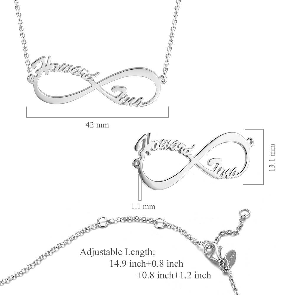 Infinity Name Necklace Silver