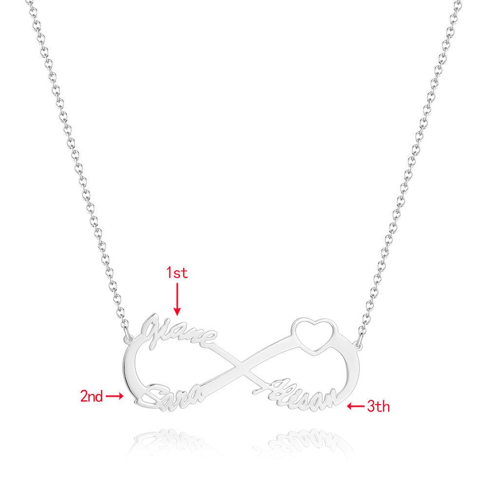Infinity Three Name Necklace - Silver