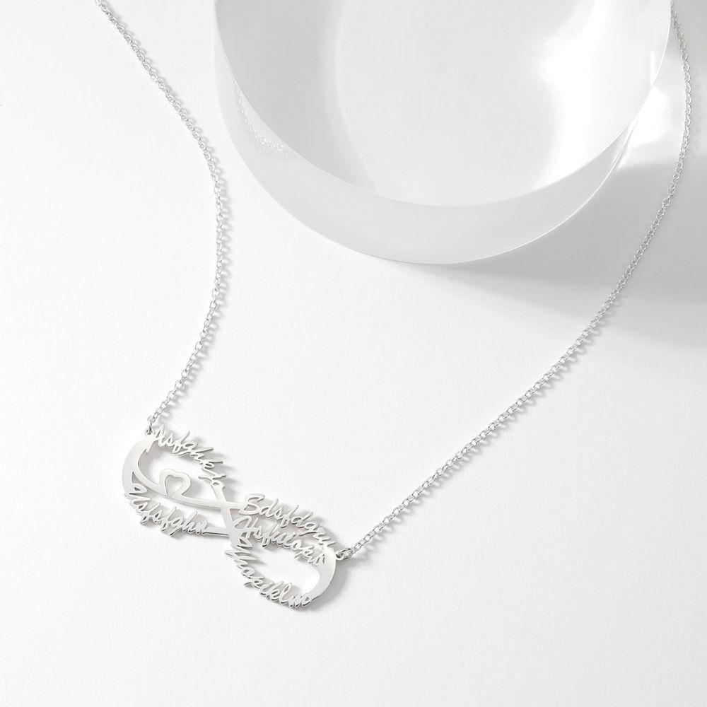Infinity Five Name Necklace - Silver