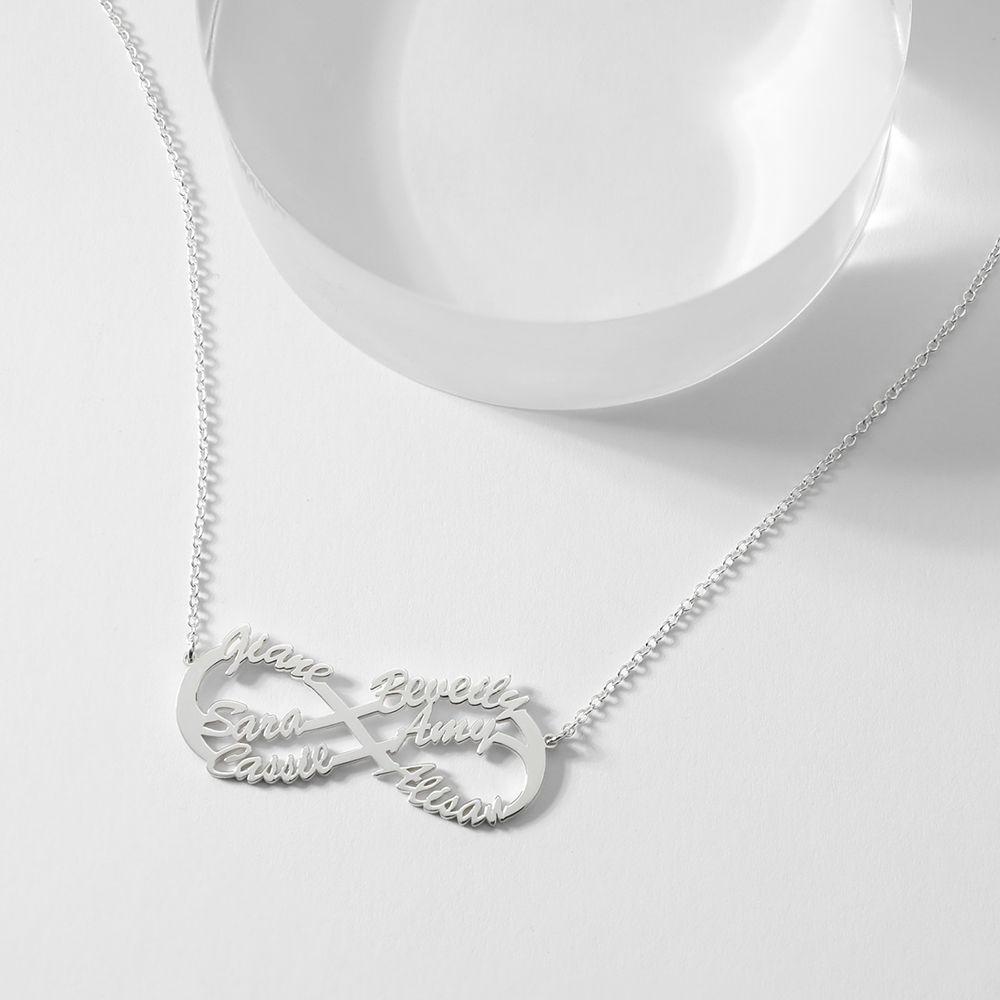 Infinity Six  Name Necklace - Silver