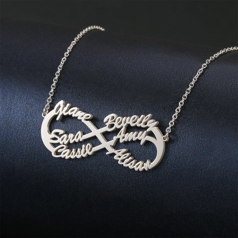 Infinity Six  Name Necklace - Silver