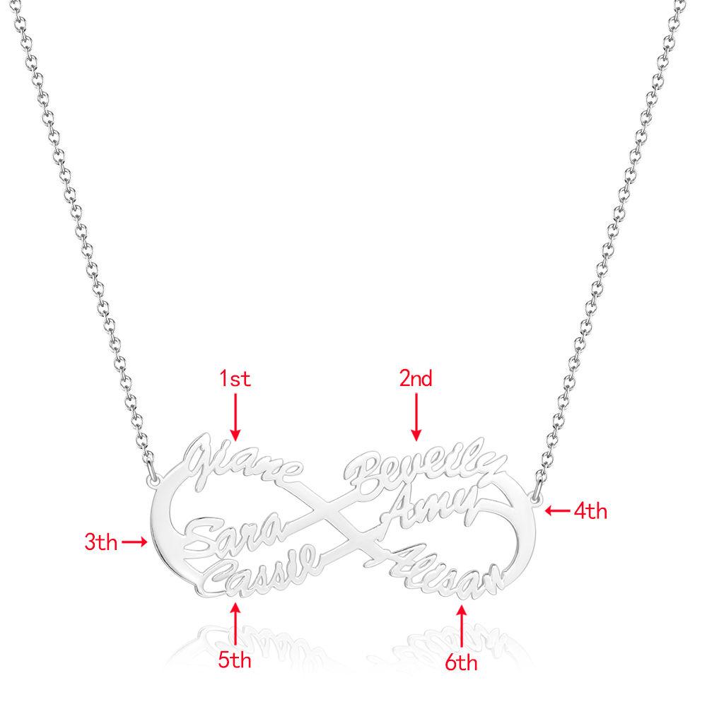 Infinity Six  Name Necklace - Silver