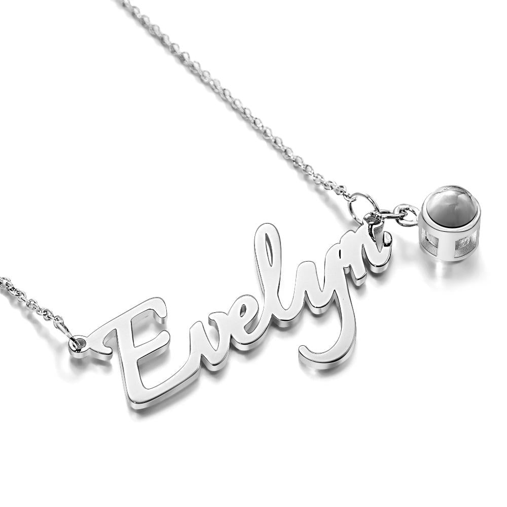 Soufeel Personalized Name And Picture Projection Necklace Creative Gift