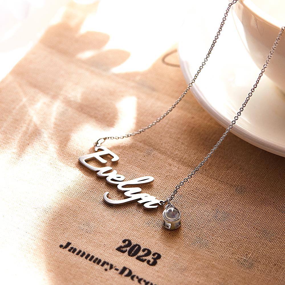Soufeel Personalized Name And Picture Projection Necklace Creative Gift