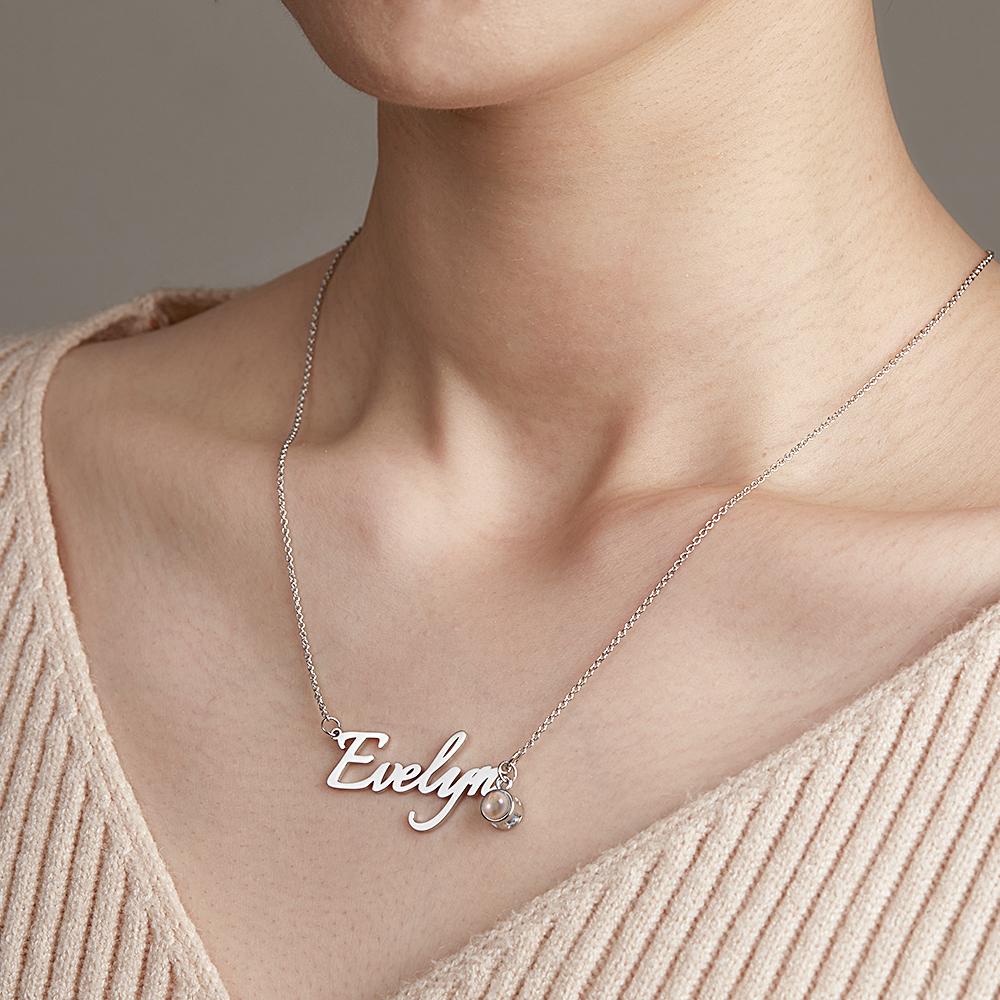 Soufeel Personalized Name And Picture Projection Necklace Creative Gift