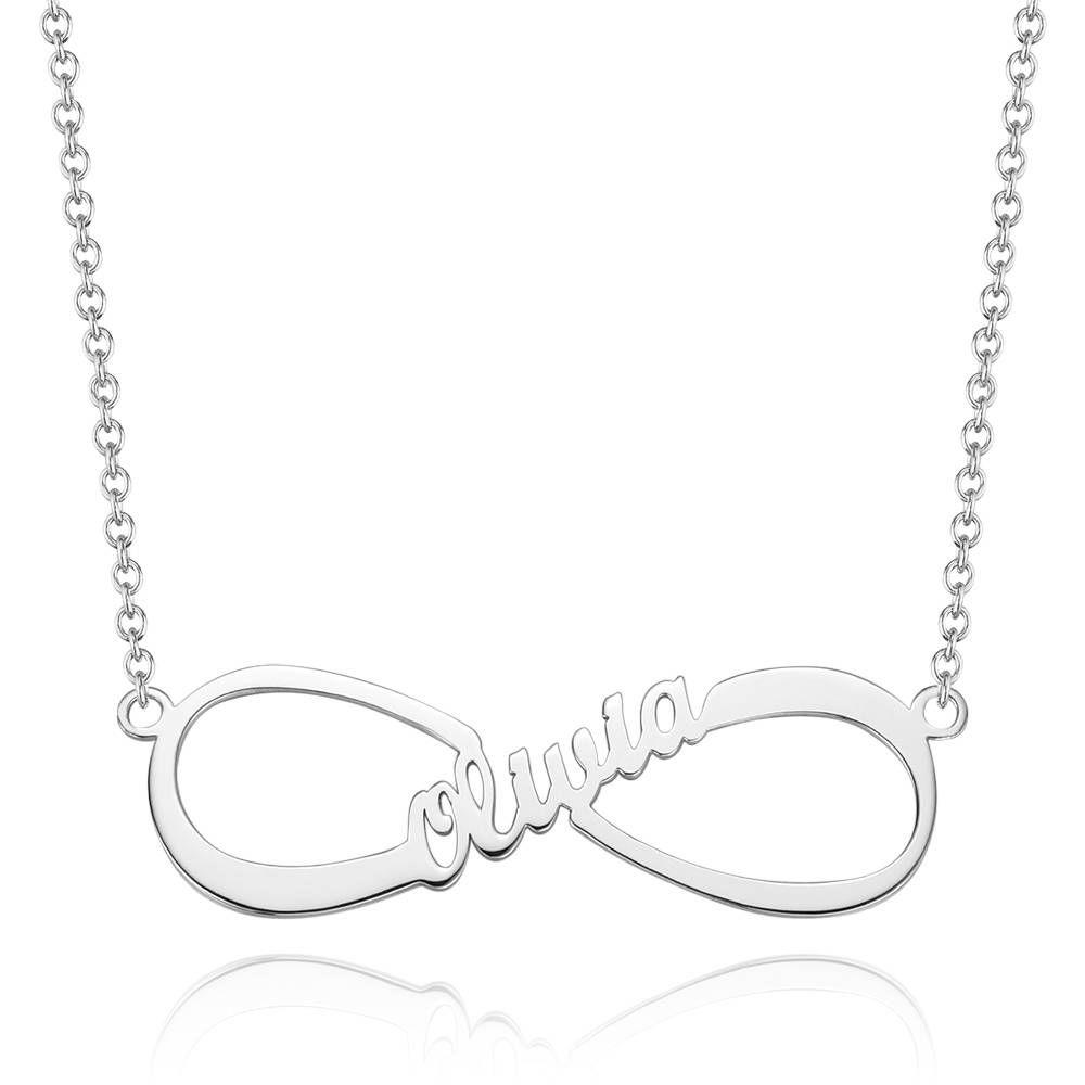 Name Necklace, Infinity Necklace Classical Style Silver