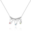 Name Necklace with Custom Birthstone Memorial Gifts Silver (1-6 Feet)