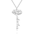 Custom Engraved Necklace Rose Shape Memorial Gift-Silver