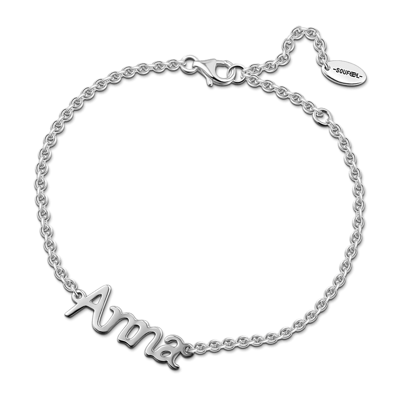 Personalized Name Bracelet Rose Gold Plated Silver - Length Adjustable