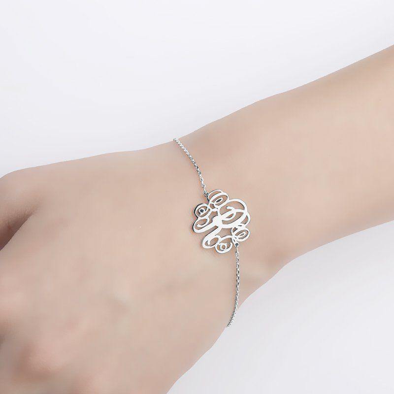 Monogram Bracelet Silver - Length Adjustable