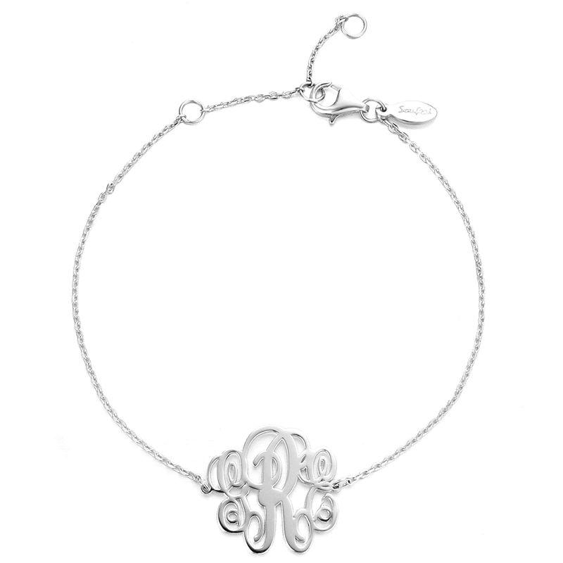 Monogram Bracelet Gold Plated Silver - Length Adjustable