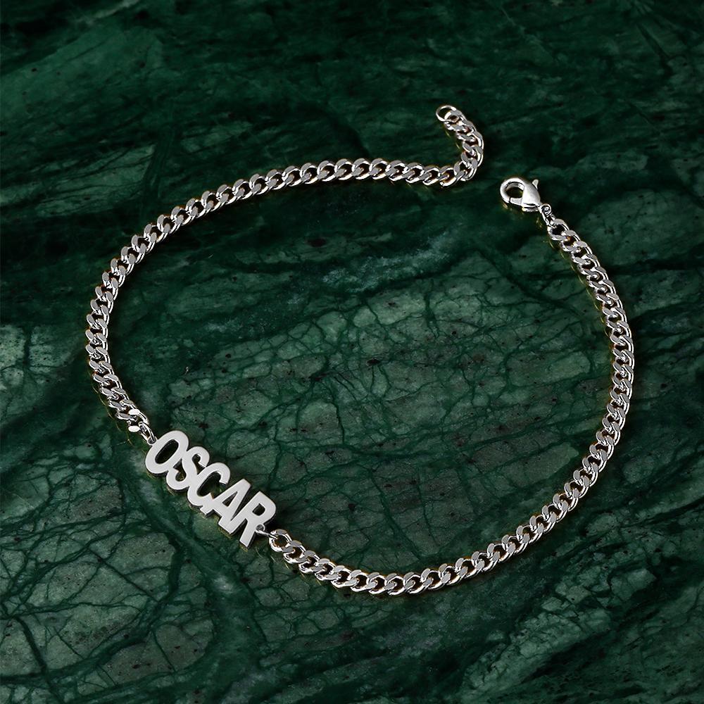 Men's Bracelet Dainty Name Bracelet Hypoallergenic Gift for Husband - Gold Plated