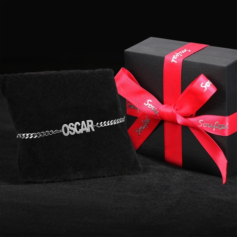 Men's Bracelet Dainty Name Bracelet Hypoallergenic Gift for Husband - Gold Plated
