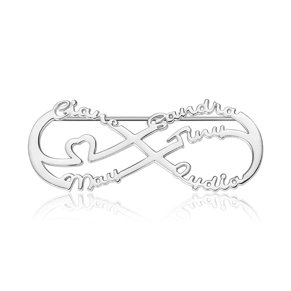 Custom Infinity Name Brooch Personalized Nameplate Lapel Pin Memorial Gifts