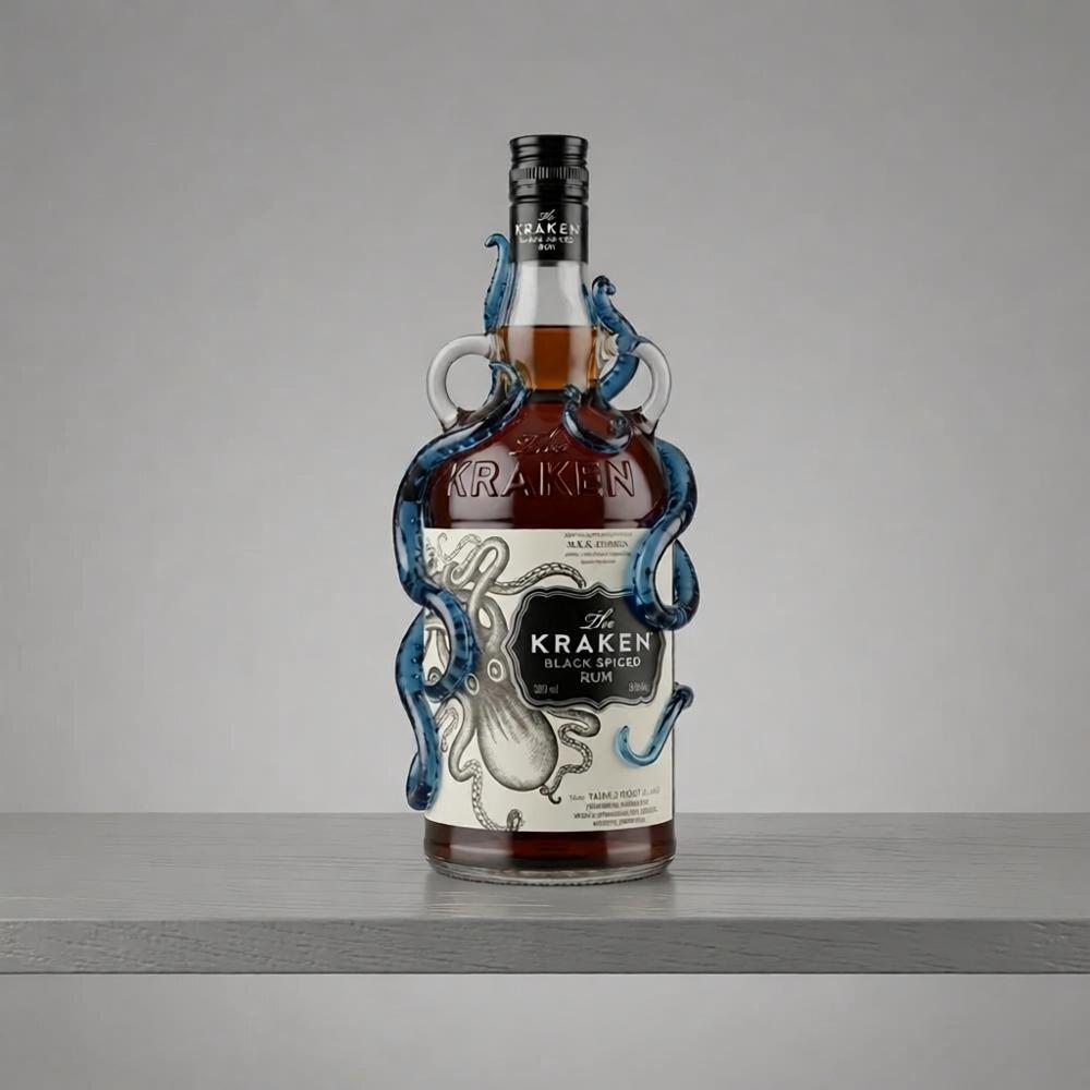 The Kraken Rum 3D Octopus Whiskey Decanter and Glass