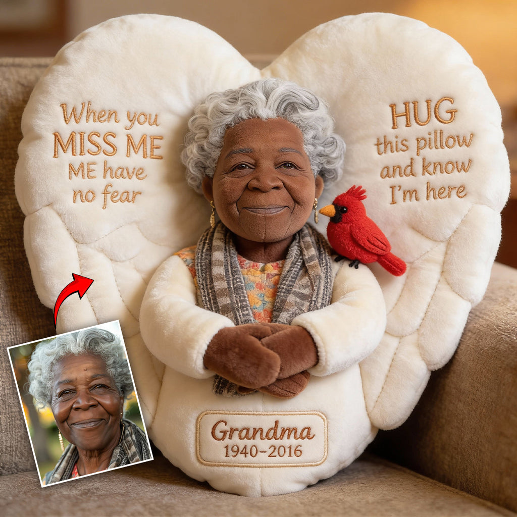Custom From Photo - When You Miss Me - Personalized Memorial Faux Fur Shaped 2D Pillow