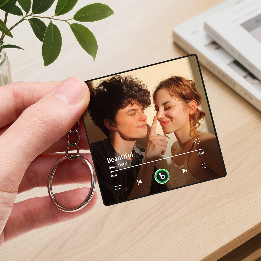 Customized Album Music Keychain Personalized Gift Can Play Songs and Adjust Volume