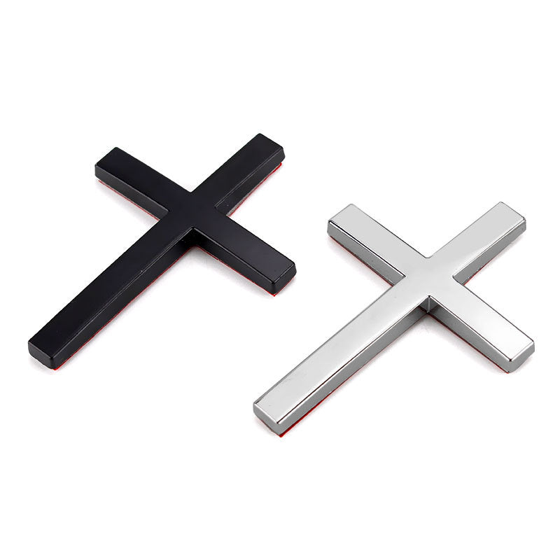 Three-dimensional Cross Car Sticker Zinc Alloy Metal Car Sticker Car Modification Decoration