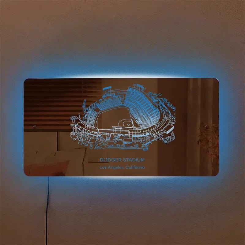 Dodger Stadium Mirror Light Custom Name and Date Personalized Gift for Sport Lover