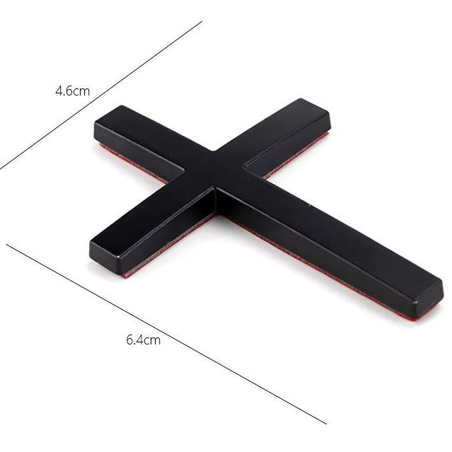 Three-dimensional Cross Car Sticker Zinc Alloy Metal Car Sticker Car Modification Decoration