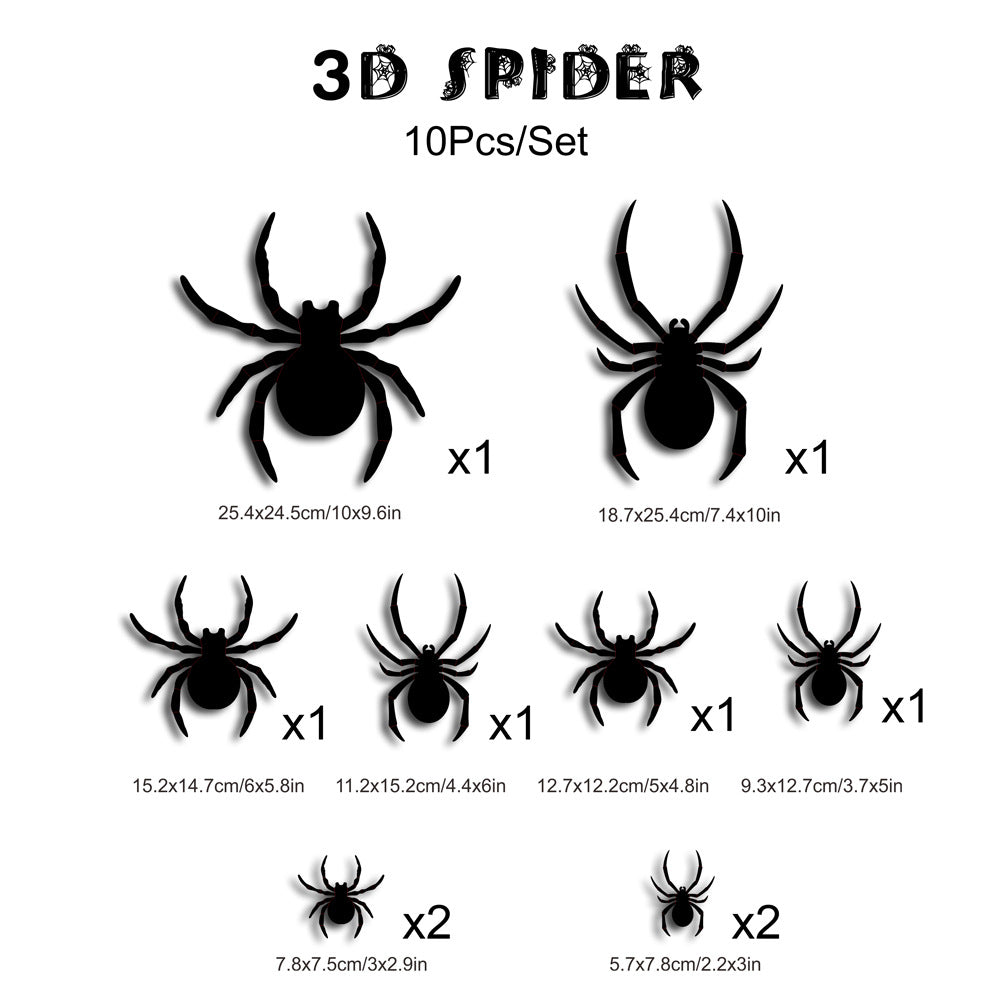 3D Bat Light Design LED Decorations 12pcs Set Spooky Ornaments for Home Party Festival Halloween Easy Install Wall Stickers Smooth Application - Decorative