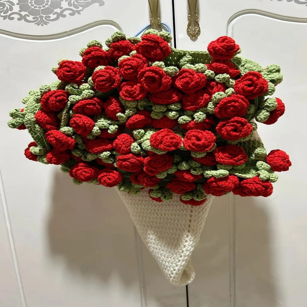 Hand-woven Rose Blanket DIY Kit & Ready-Made Gift for Mother's Day Valentine's Day