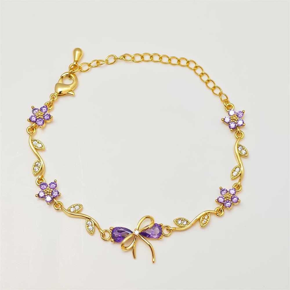 Zircon Colorful Bow Bracelet Gift for Her