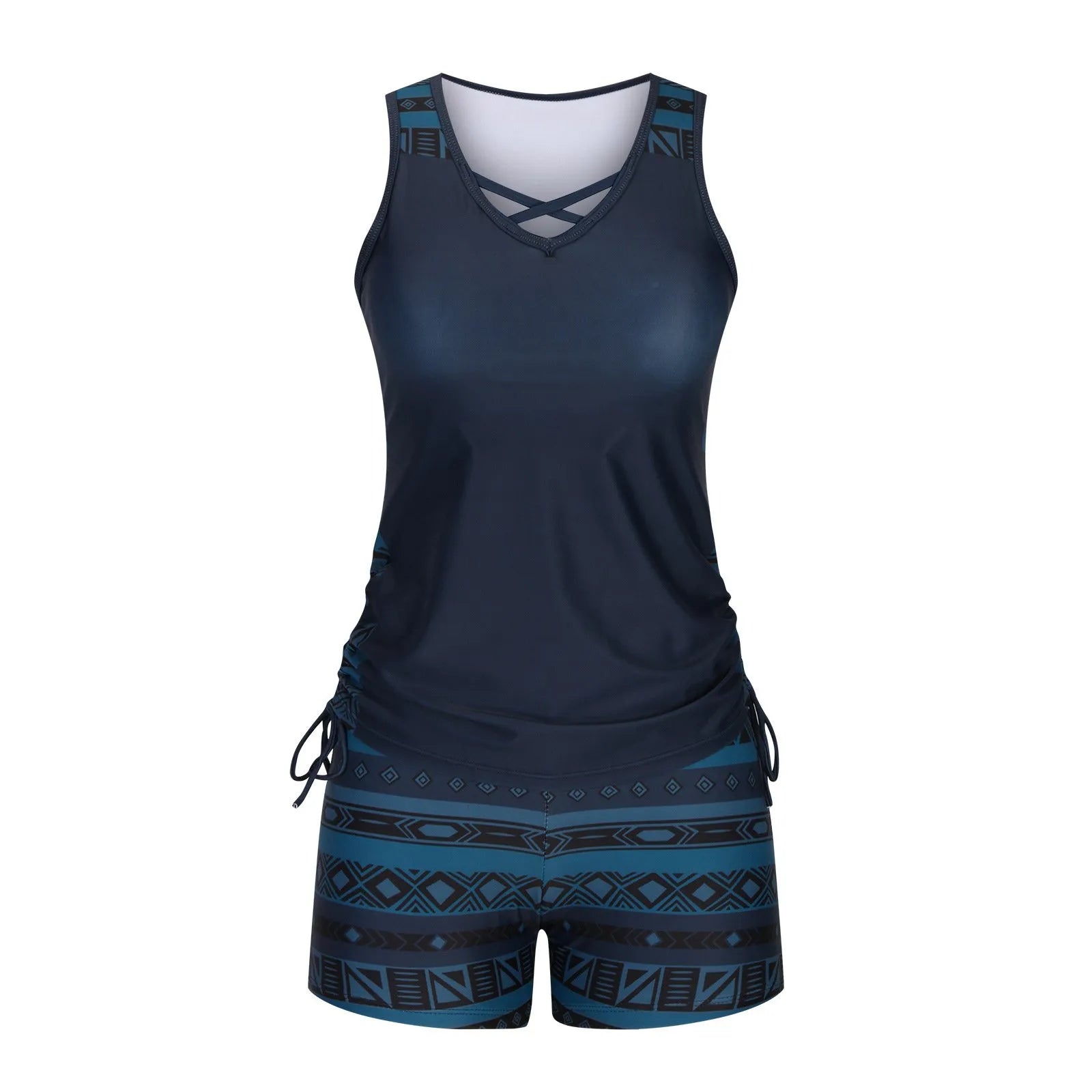 ⏰LAST DAY 60% OFF - Miraclesuit Women's Tummy Control Tankini Set with Built-In Bra – Flattering Boho Swimwear with Shorts🔥