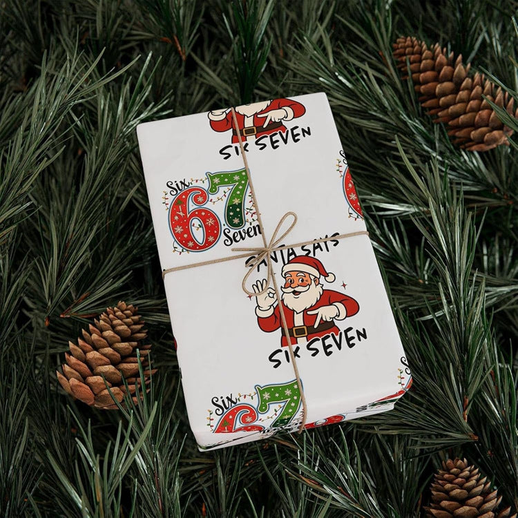 67 Meme Christmas Gift Wrap Funny Holiday Wrapping Paper Trendy Christmas Packaging for Friends Gift for Kids