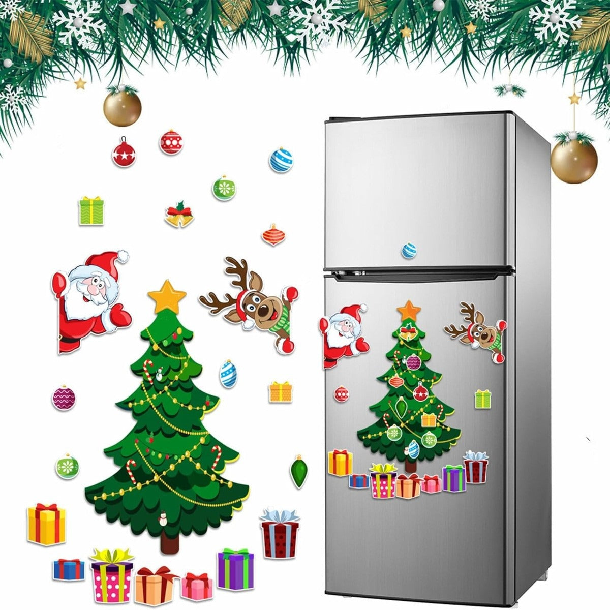 Magnetic Stickers Christmas Tree Decorations Fridge Magnets Sticker Decoration