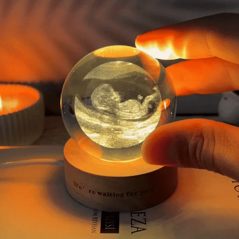 Custom Photo Crystal Ball Night Light Personalized Photo Crystal Light Gift for Pet Lovers
