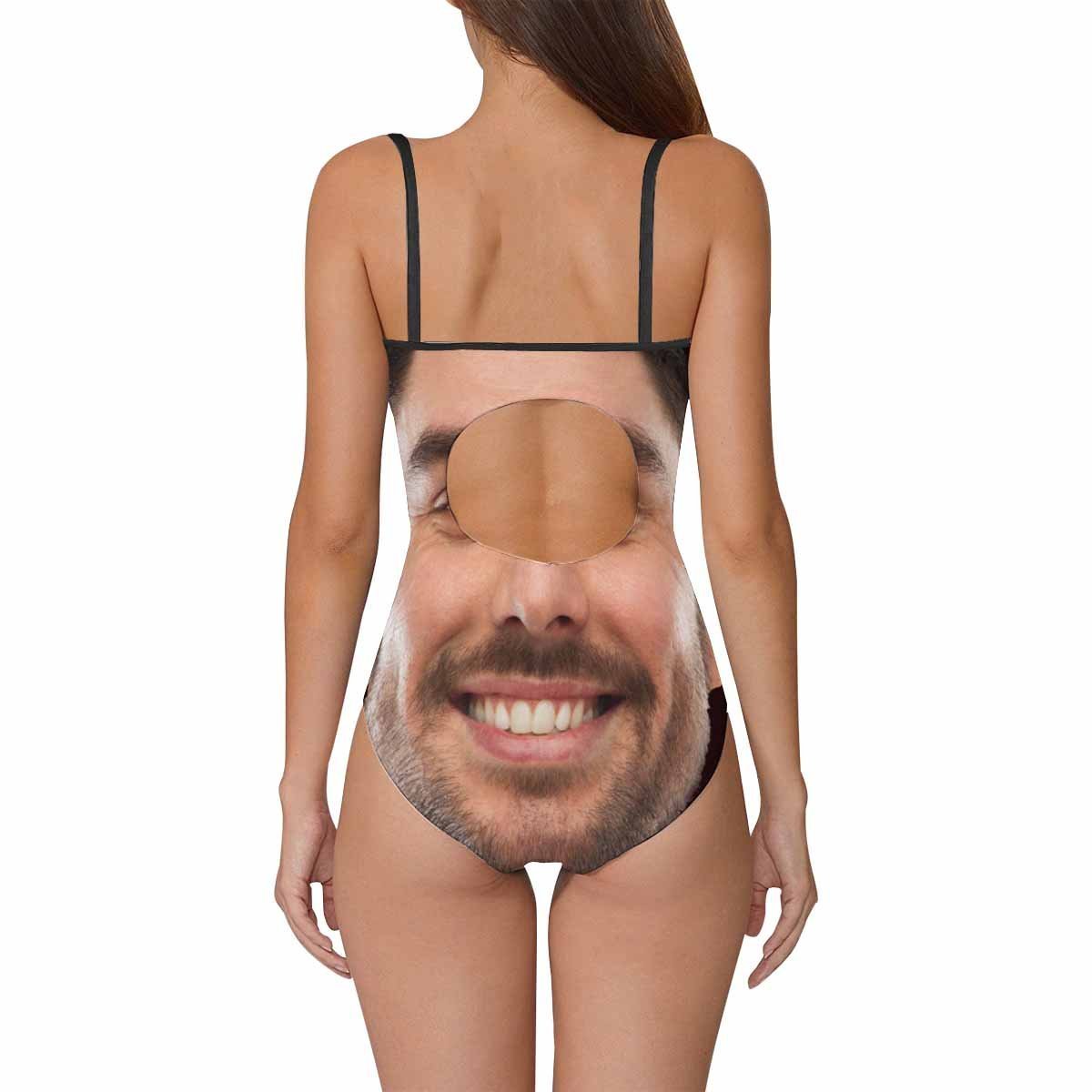 Custom Face Swimwear Women's Photo Slip One Piece Swimsuit - Boyfriend Face