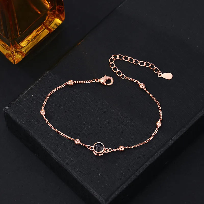 Custom Projection Picture Bracelet with Real Rose Bear Gift box Rose Shaped Necklace Gift Box Jewellery Gift Box