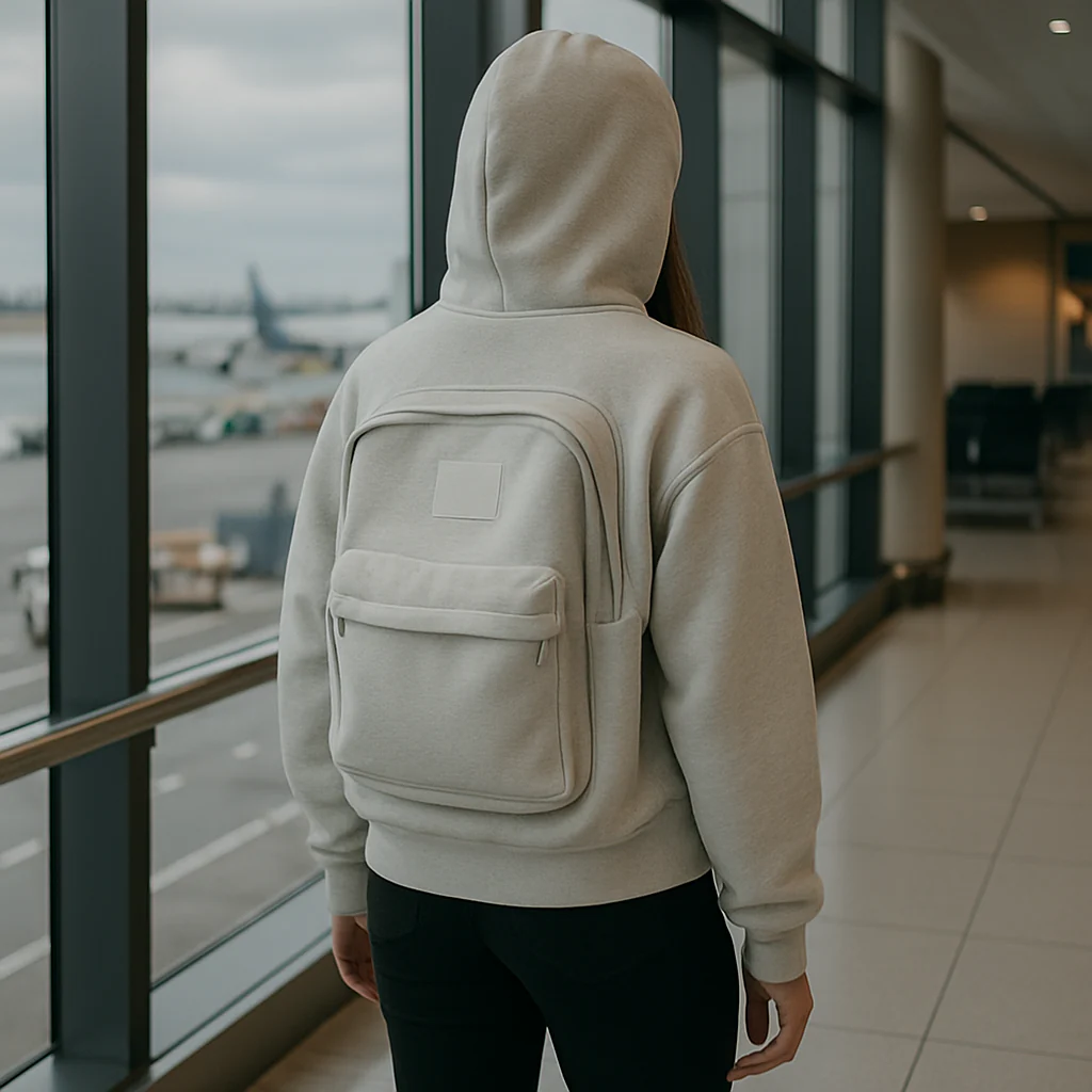 2-in-1 Backpack Hoodie Stylish Utility Sweatshirt with Built-In Storage Pocket