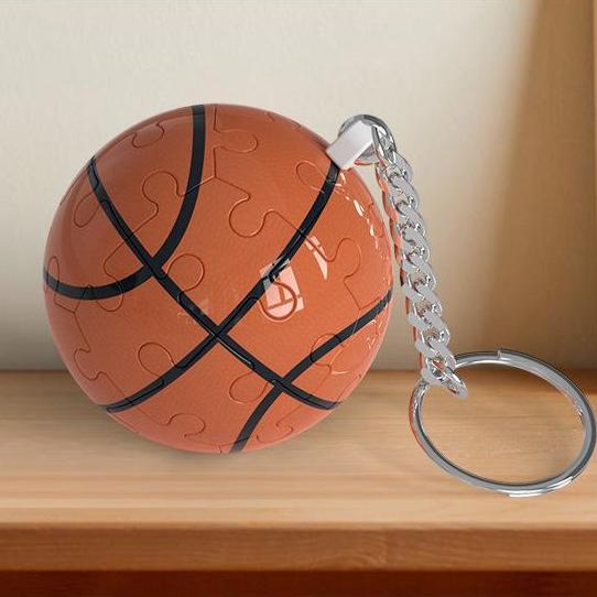 3d Puzzle Ball Keychain Basketball Building Block Educational Toy Pendant