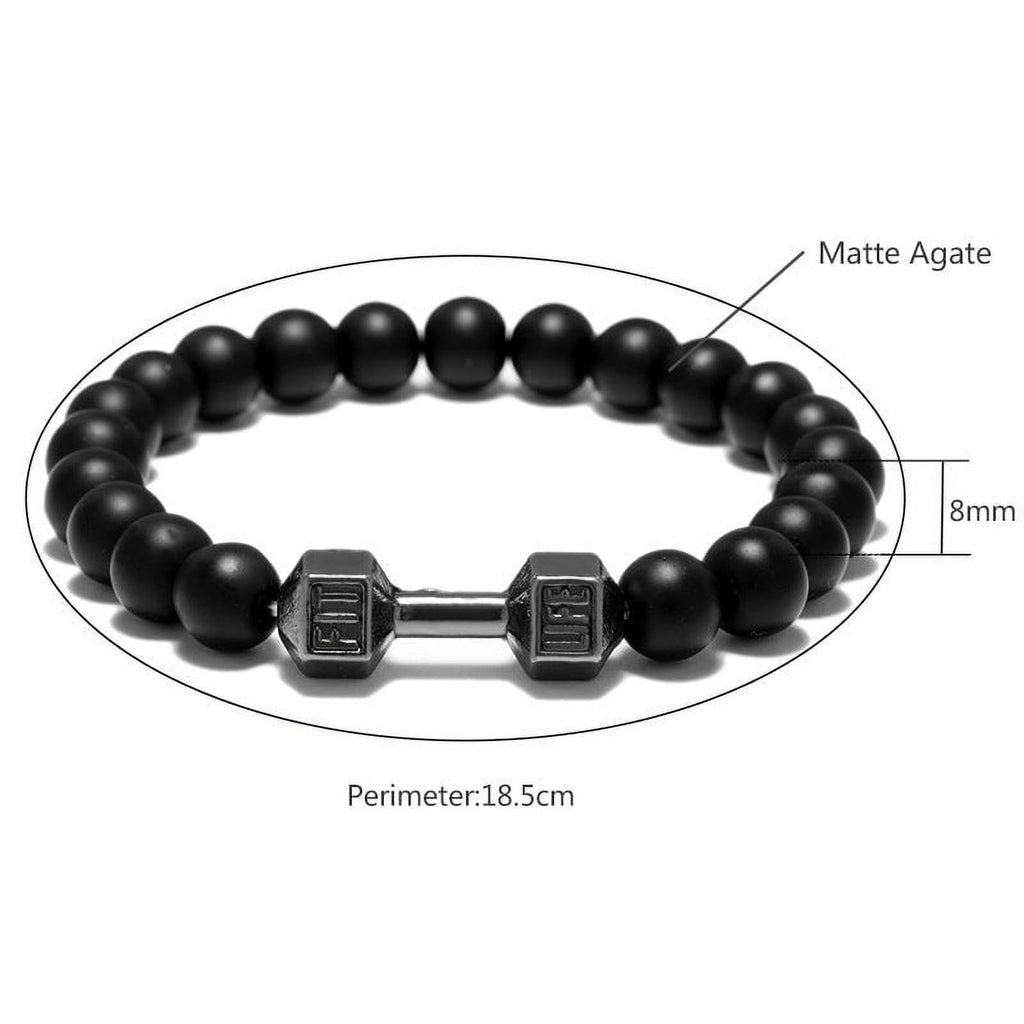 Metal Dumbbell Beads Bracelet Fitness Jewelry for Weightlifting Enthusiasts Sporty Accessory
