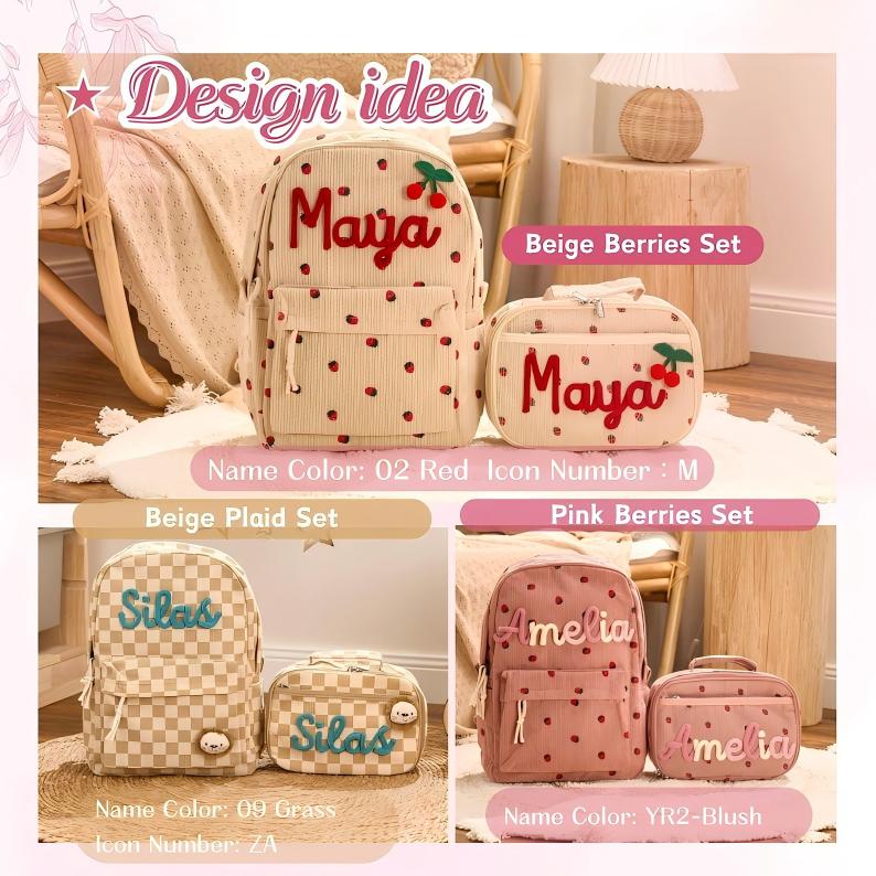 Personalized Set - Backpack and Lunchbag - Back to School Gift - School Lunch Bag - Back to School - Kid Gift