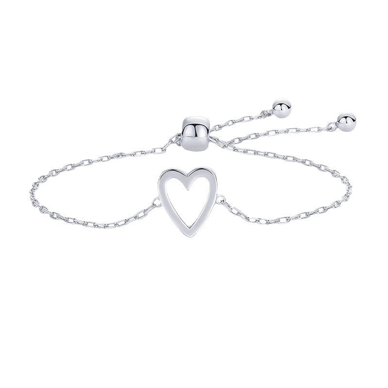 Heart-Shaped Bracelet Set Stainless Steel Adjustable Couple Bracelet Friend Bracelet Jewelry