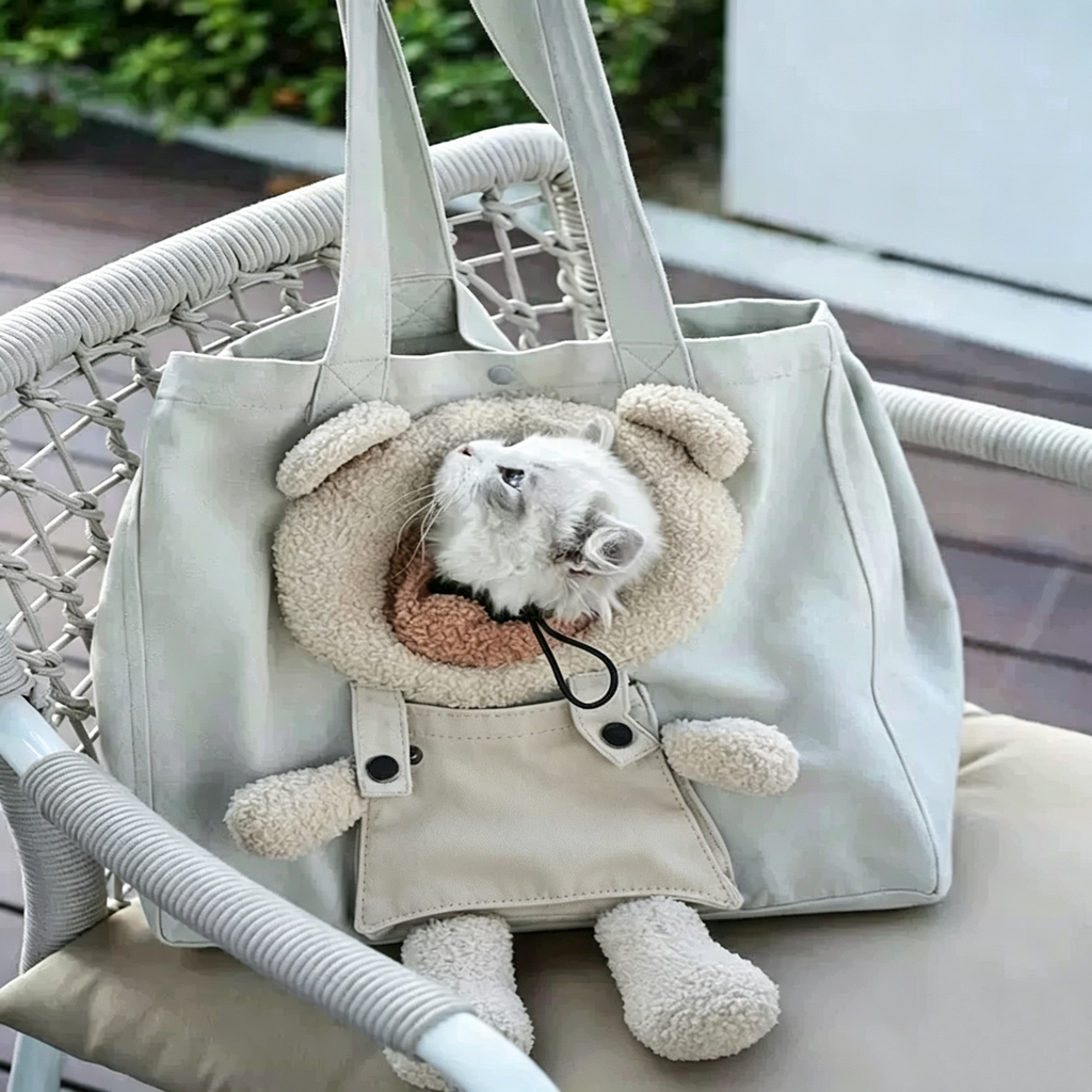Custom Pet Carrier Sling Bag – Breathable Canvas Crossbody Shoulder Bag for Small Dogs, Cats & Puppies with Safety Strap