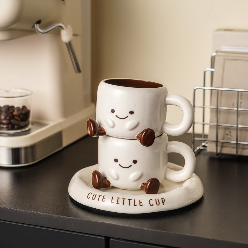 Cute Coffee Mug Adorable Ceramic Cup with Little Feet Fun Gift Home Decor
