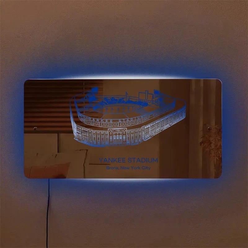 Wrigley Field Mirror Light Custom Team Slogan Personalized Gift for Baseball Lover
