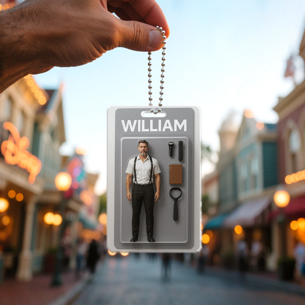 3D Effect Action Figure Pack Packaging Toy Box Style Art Gift Personalized Acrylic Car Hanger