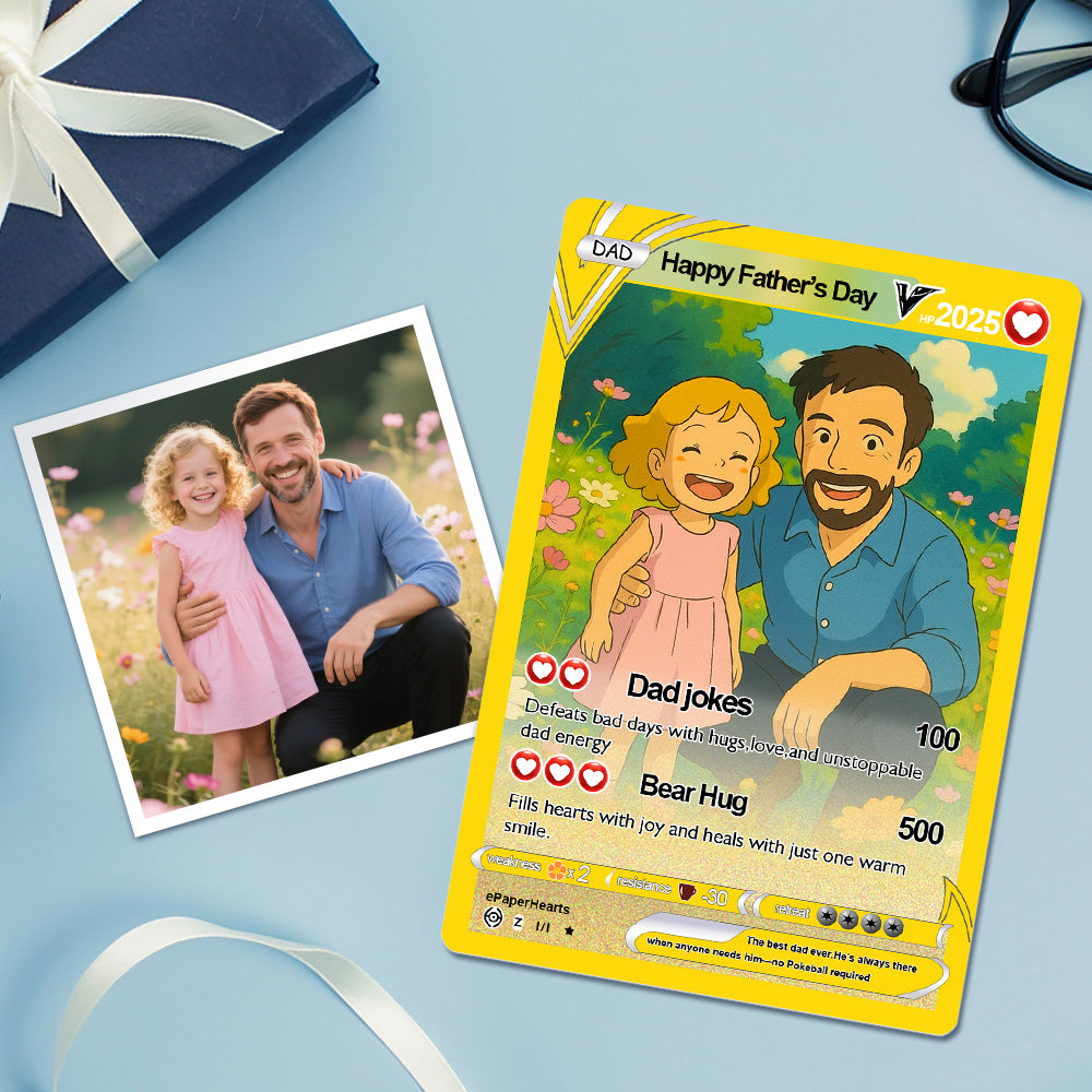 Custom Poke Card, Gift For dad, Father's Day Gift, Custom Poke Present