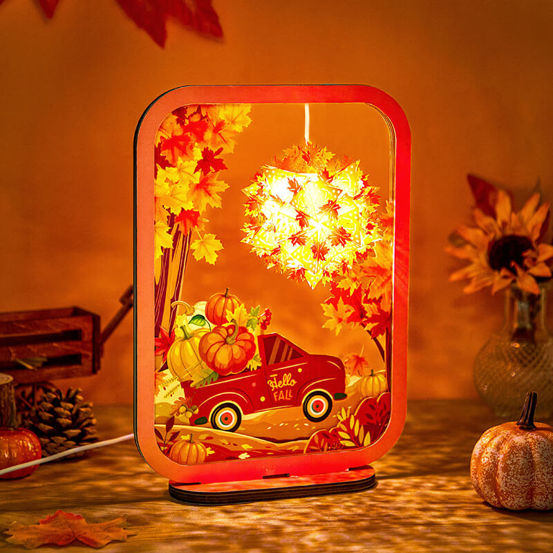 3D Paper Sculpture Night Light Fall Halloween Gifts for Kids and Adults Great Decor Light in Bedroom Living Room