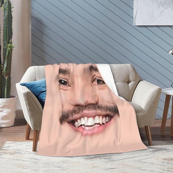 Custom Face Blanket with Photos Personalized Faces Blanket with Picture Funny Face Throw Blankets Gift for Valentine's Day