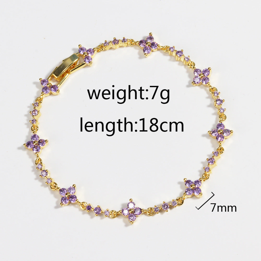 Diamond Bracelet Women's Purple Diamond Jewelry The Best Christmas Gift For Girlfriend